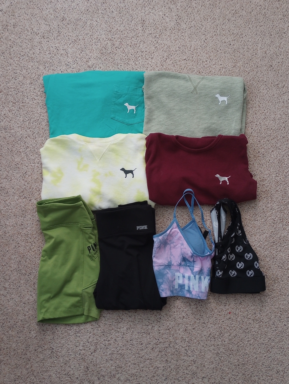 Pink Victoria's Secret Bundle Tops Bras Bottoms Size Small
